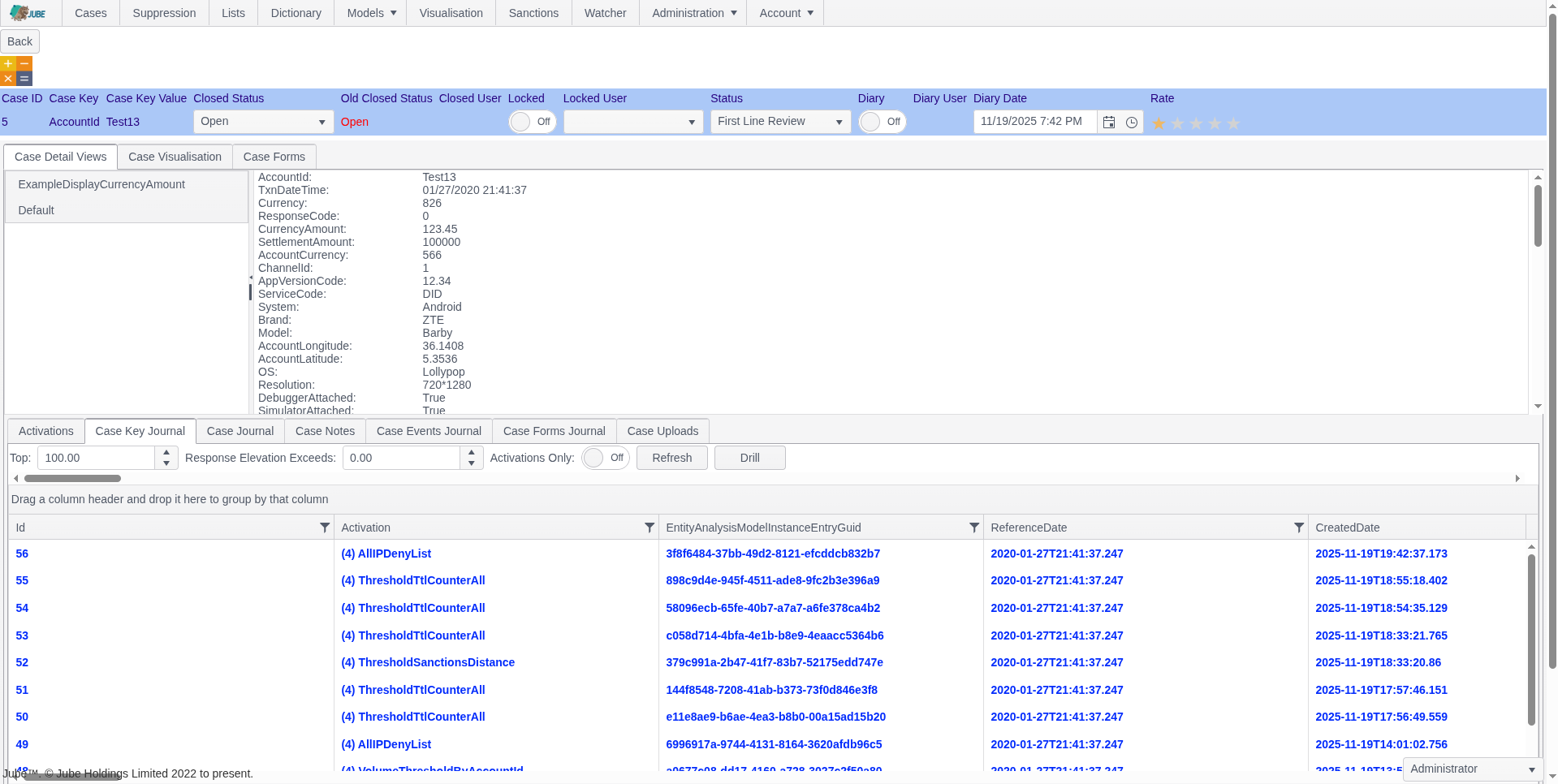 Workflow-driven case management example in open source AML software