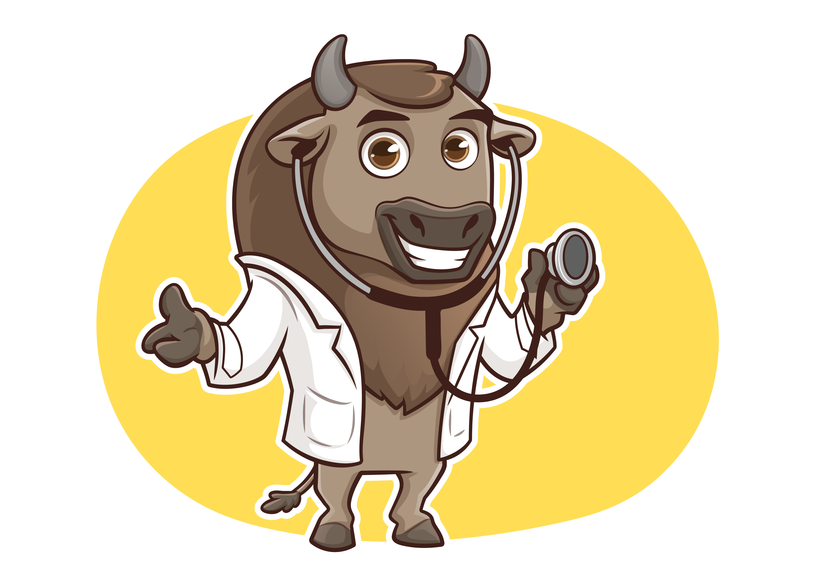 Jube mascot with a stethoscope